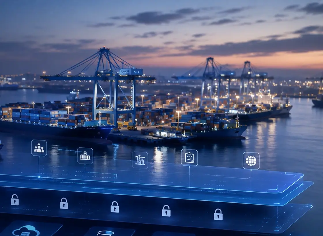 Infraestructura portuaria conectada bajo un modelo seguro de permisos y control de datos